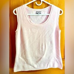 Croft & Barrow Size M Pink Sleeveless Cotton Blend Tank Top Clean Girl Pastel